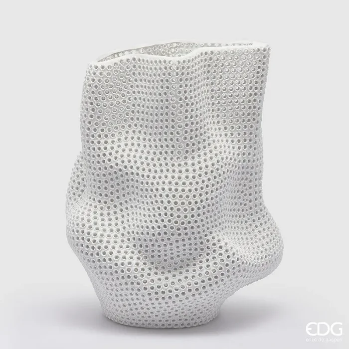 EDG Enzo De Gasperi Vaso Deluxe H 43 Cm L 34 Cm L 27,5 Cm Bianco