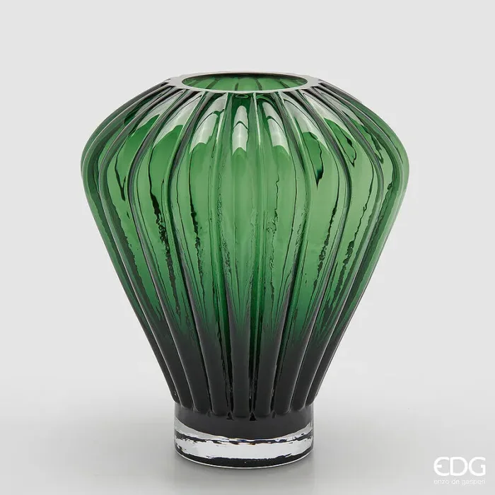 EDG Enzo De Gasperi Vaso Diamante H 35 Cm D 30 Cm Vetro Gren