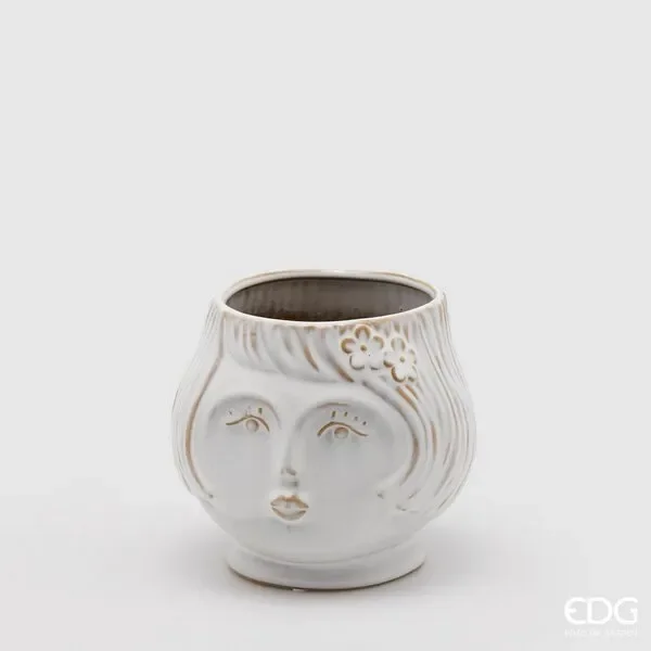 EDG Enzo De Gasperi Vaso Faccia Lady H.14 D.16 Ivory Avorio