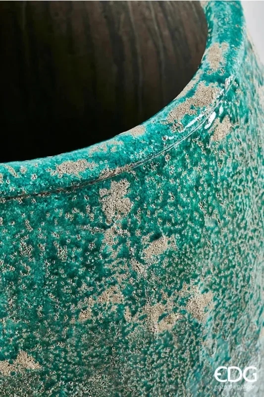 EDG Enzo De Gasperi Vaso Fenice Bombato H 51 Cm D 46 Cm Green Waterproof - immagine 2