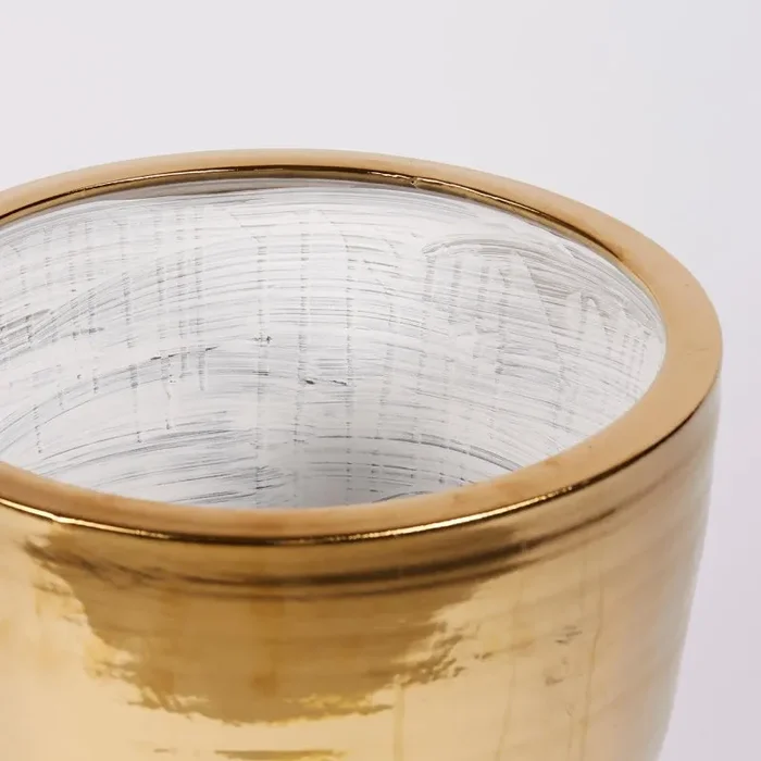 EDG Enzo De Gasperi Vaso Fenice Svasato H 45 Cm D 43 Cm Placcato Oro Waterproof In saldo - immagine 2