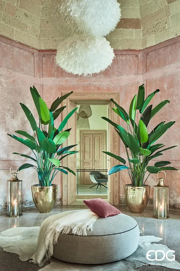 EDG Enzo De Gasperi Vaso Fenice Svasato H 45 Cm D 43 Cm Placcato Oro Waterproof In saldo - immagine 3