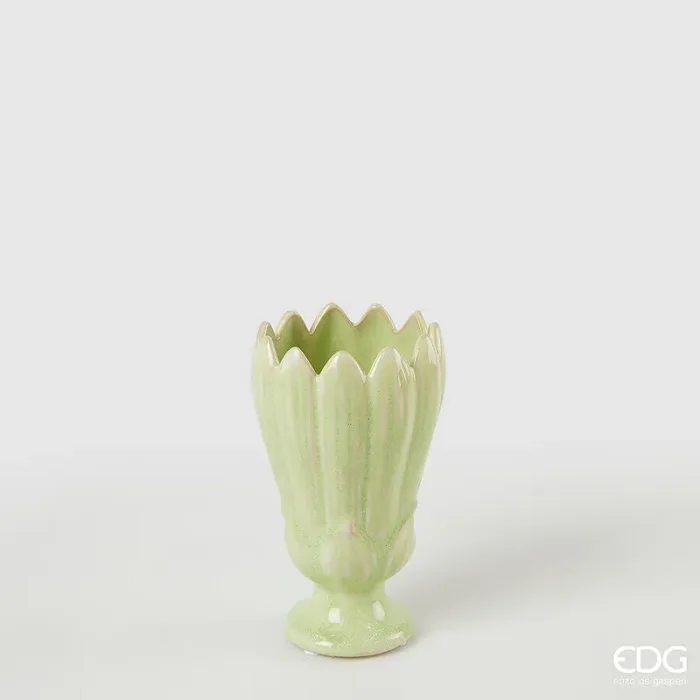 EDG Enzo De Gasperi Vaso Freaky Foglie Coppa H 17,5 Cm D 10,5 Cm Ceramica Waterproof Green Vendita calda