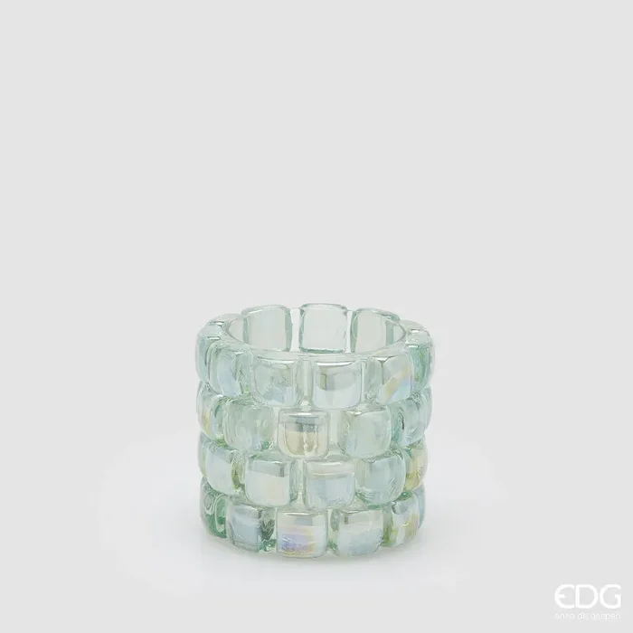 EDG Enzo De Gasperi Vaso Gemme Cilindro H 10 Cm D 12 Cm Natural Trasparente 1 Pz