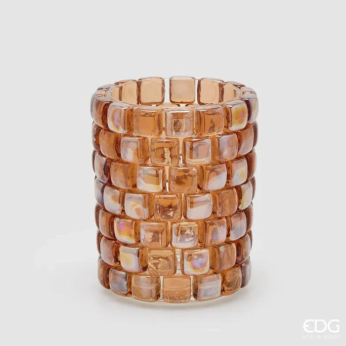 EDG Enzo De Gasperi Vaso Gemme Cilindro H 18 Cm D 15 Cm Hazelnut 1 Pz
