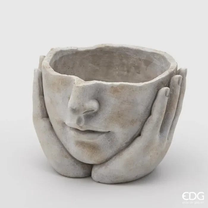 EDG Enzo De Gasperi Vaso in Cemento Pensatore H 17 Cm D 24 Cm Grey Waterproof Online