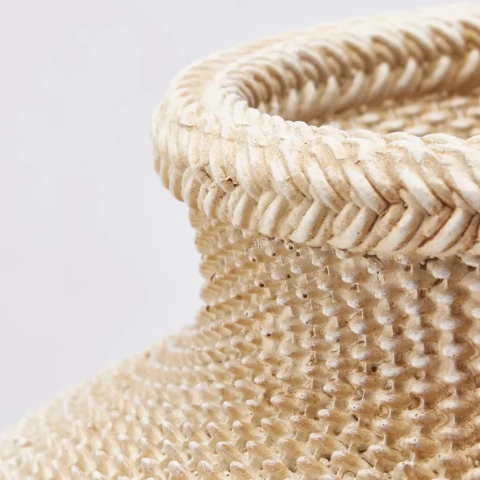 EDG Enzo De Gasperi Vaso Intreccio H 78 Cm D 51 Cm Hazelnut Waterproof Poliresina - immagine 2