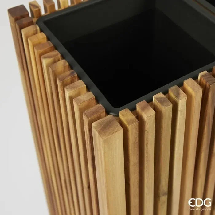 EDG Enzo De Gasperi Vaso Listelli Rettangolare Legno di Acacia Brown H 50 x 86 x 33 Cm - immagine 2