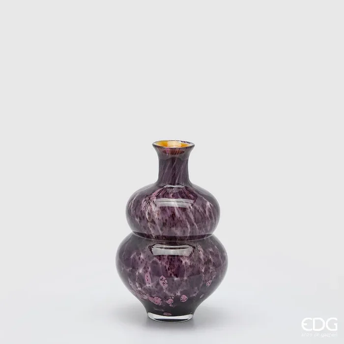 EDG Enzo De Gasperi Vaso Macula Bottiglia H 27 Cm D 18 Cm Vetro Pink