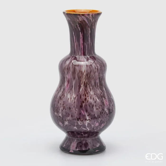 EDG Enzo De Gasperi Vaso Macula Bottiglia H 46,5 Cm D 21,5 Cm Vetro Pink
