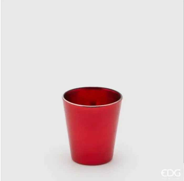 EDG Enzo De Gasperi Vaso Mirror Svasato H 9 Cm D 8 Cm Red