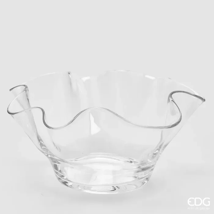 EDG Enzo De Gasperi Vaso Nida Drappo H 14 Cm D 29 Cm Natural Trasparente