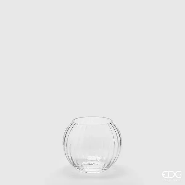 EDG Enzo De Gasperi Vaso Nida Optic Sfera H.12,5 D.15 C3 Natural Trasparente