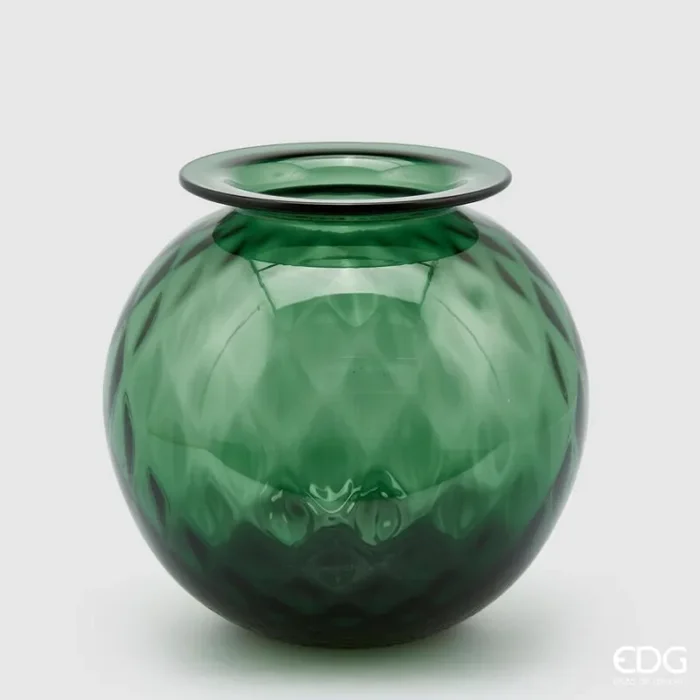EDG Enzo De Gasperi Vaso Opium Vetro H 24 Cm D 25 Cm Dark Green Online