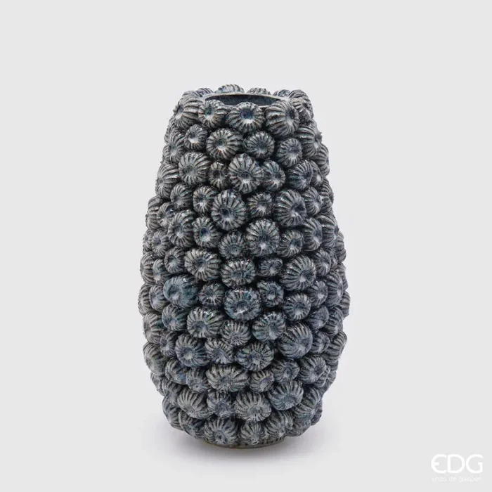 EDG Enzo De Gasperi Vaso Ricciomare H 38 Cm D 23 Cm Ceramica Waterproof Blue