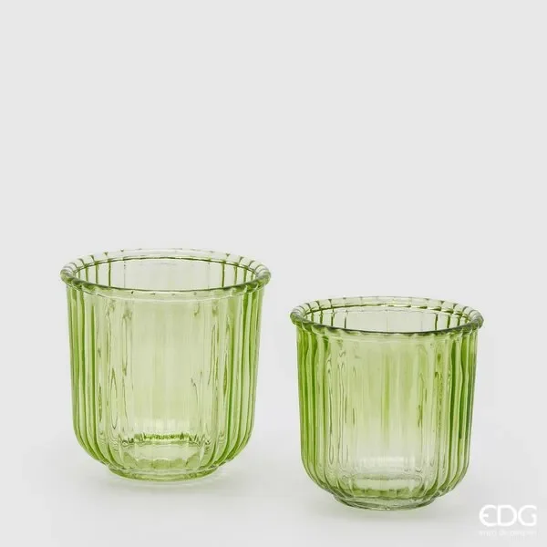 EDG Enzo De Gasperi Vaso Righe 2pz (14h14+12h12) C2 Light Green