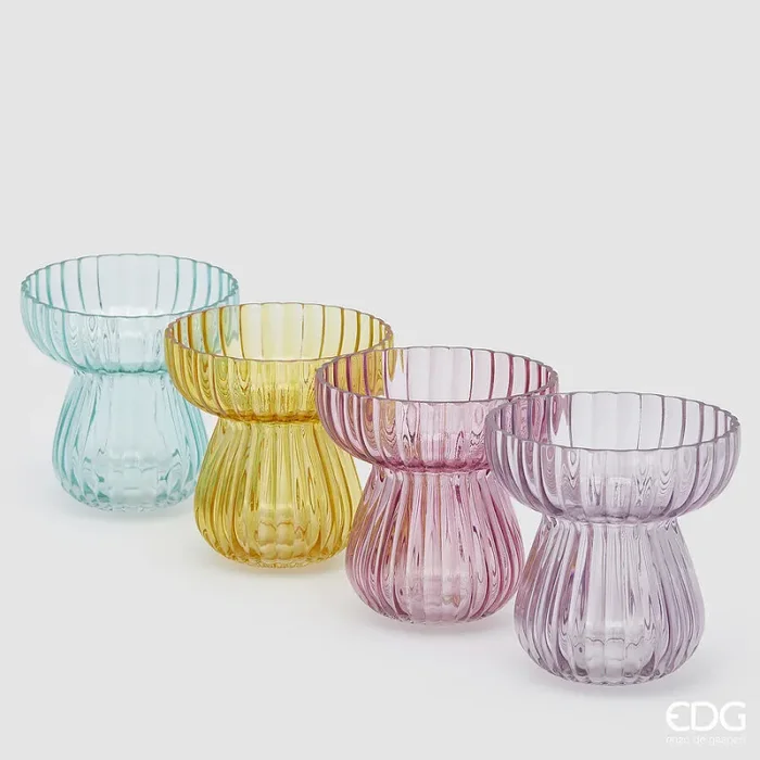 EDG Enzo De Gasperi Vaso Righe Biforma H 15,5 Cm D 15 Cm 4 Ass. Multicolor 1 Pz