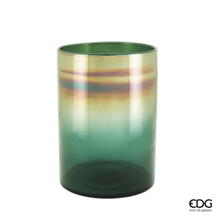 EDG Enzo De Gasperi Vaso Scumble H 34 Cm D 25 Cm Vetro Green