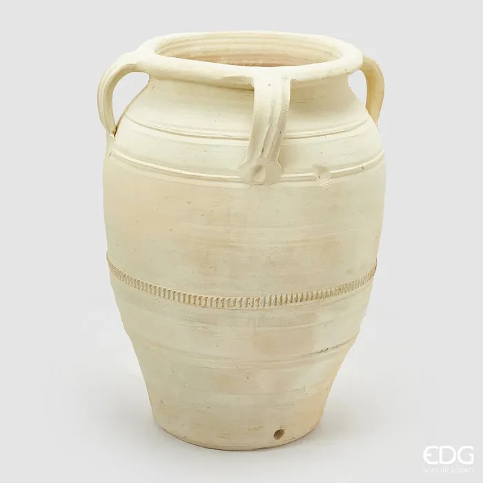 EDG Enzo De Gasperi Vaso Terracotta Anfora con Manico H 70 Cm D 45 Cm Rust Waterproof