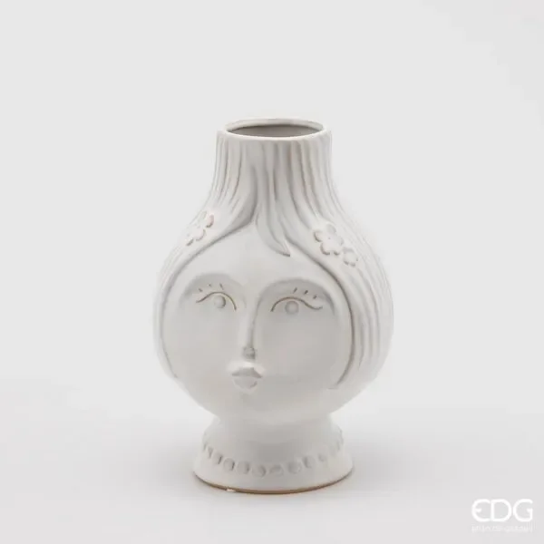 EDG Enzo De Gasperi Vaso Testa Lady H.23 D.15 Ivory Avorio
