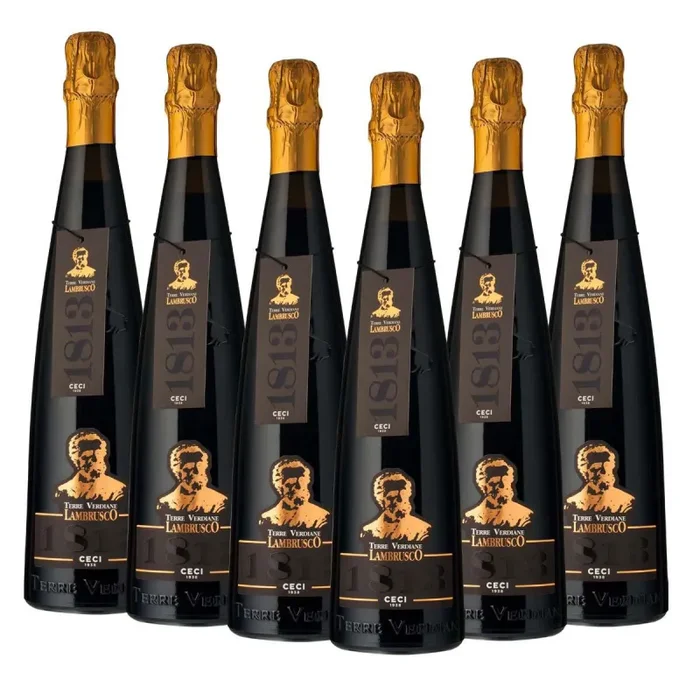 Emilia IGT Lambrusco Terre Verdiane 1813 box da 6 bottiglie Cantine Ceci 0,75 Lt