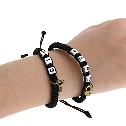 Emma Lui e lei con Lucchetto e Chiave Coppia Braccialetto Lovers bracciali… - immagine 3