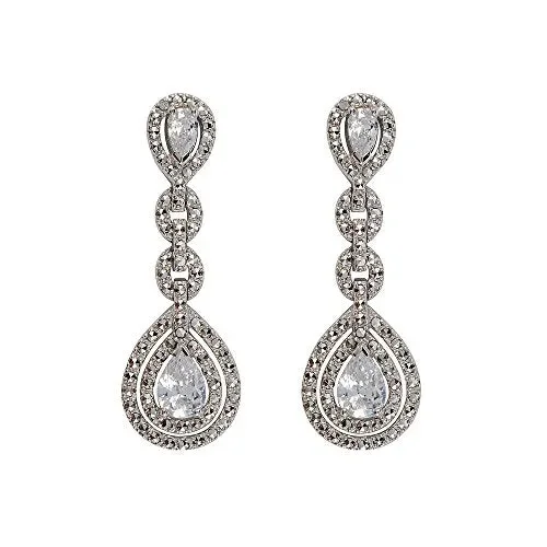 Esse Marcasite-Anello in argento Sterling placcato al rodio, con Zirconia…