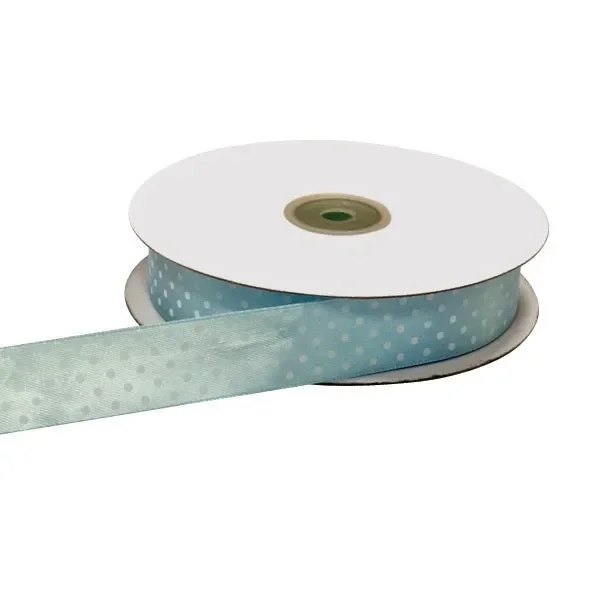 ETM Nastro Doppio Raso Pois 10 Mm 50 Mt Celeste