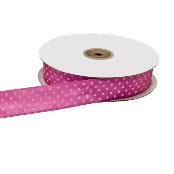 ETM Nastro Doppio Raso Pois 10 Mm 50 Mt Fuxia