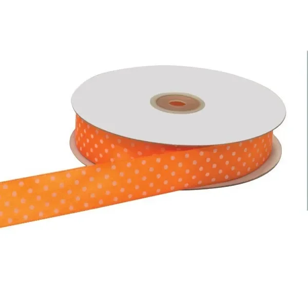 ETM Nastro Doppio Raso Pois 25 Mm 50 Mt Arancione