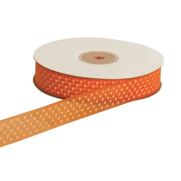 ETM Nastro Organza Pois 10 Mm 50 Mt Arancio