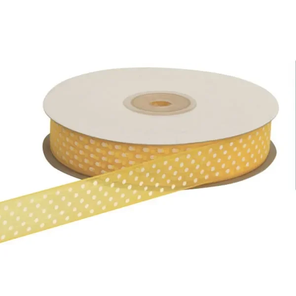 ETM Nastro Organza Pois 20 Mm 50 Mt Giallo