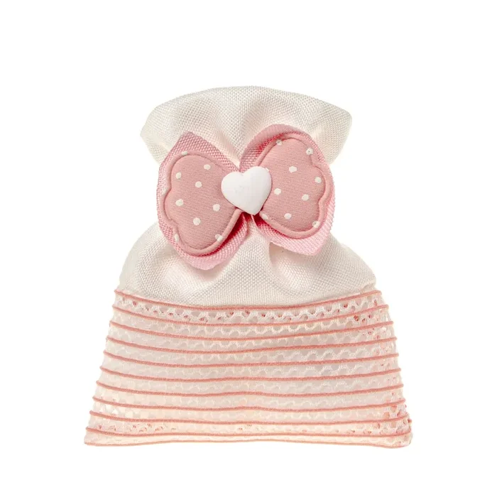 ETM Sacchetto Papillon Bag Bomboniera Portaconfetti 8,5 x 11 Cm Rosa 12 Pz