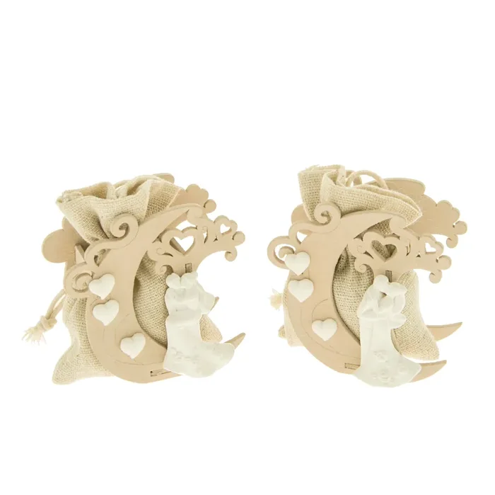 ETM Sacchetto Portaconfetti Arte Bag Sposi Luna H 8 Cm 6 Pz