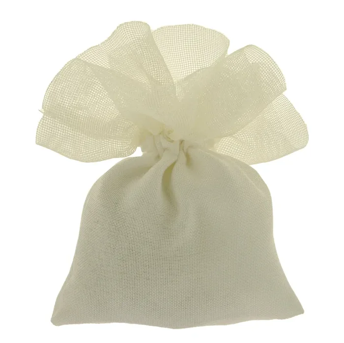 ETM Sacchetto Portaconfetti Ciuffo Bag 10 x 13 Cm Crema 12 Pz