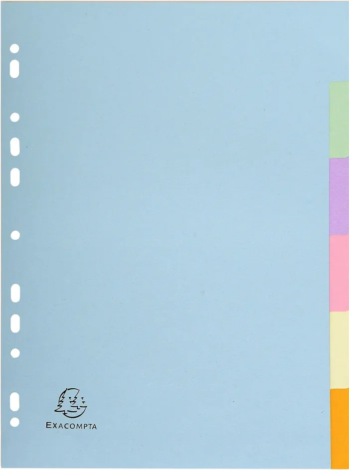 Exacompta 1606E Cartón, Papel Multicolor 6pieza(s) – Divisor (Multicolor, Cartón, Papel, A4, 225 mm, 297 mm, 0,3 mm) Vendita online