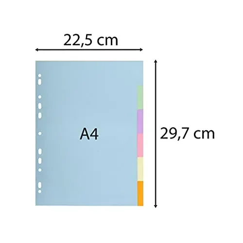 Exacompta 1606E Cartón, Papel Multicolor 6pieza(s) – Divisor (Multicolor, Cartón, Papel, A4, 225 mm, 297 mm, 0,3 mm) Vendita online - immagine 3