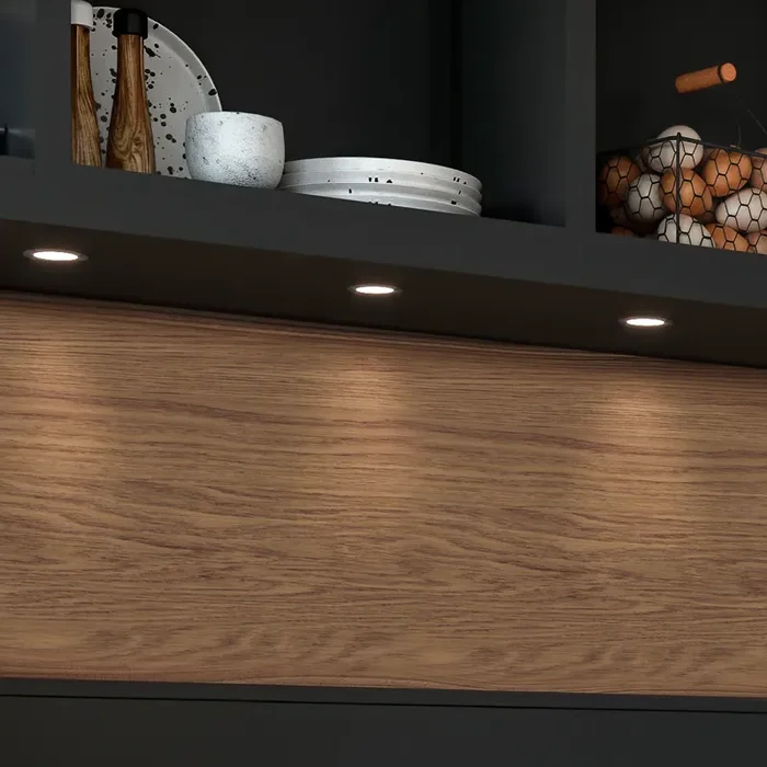 Faretto Led Mizar per Incasso nei Mobili H84 Verniciato Nero Acciaio Emuca - immagine 3