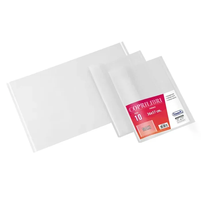Favorit, Coprilibri Formato Maxi, 10 pezzi, 36 x 57, Trasparenti, Finitura Liscia - immagine 3