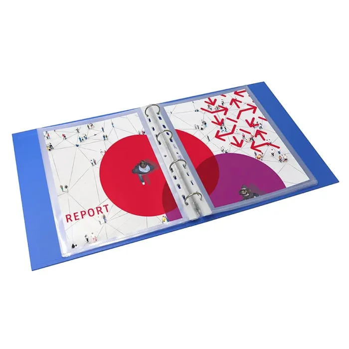 Favorit, Raccoglitore ad Anelli in Cartone, 1 Pezzo, 22 x 30cm, 4 Anelli Tondi da 30mm, Azzurro - immagine 2