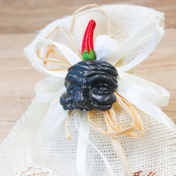 Fazzoletto Iuta Pulcinella Linea Fortuna Bella Napoli - immagine 3