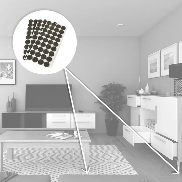 Feltrini Adesivi per Mobile Tondi 34 mm 360 Pezzi Emuca Saldi - immagine 3