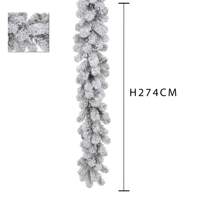 Festone Abetone innevato 180 Tips H274 cm Verde Online ora - immagine 2
