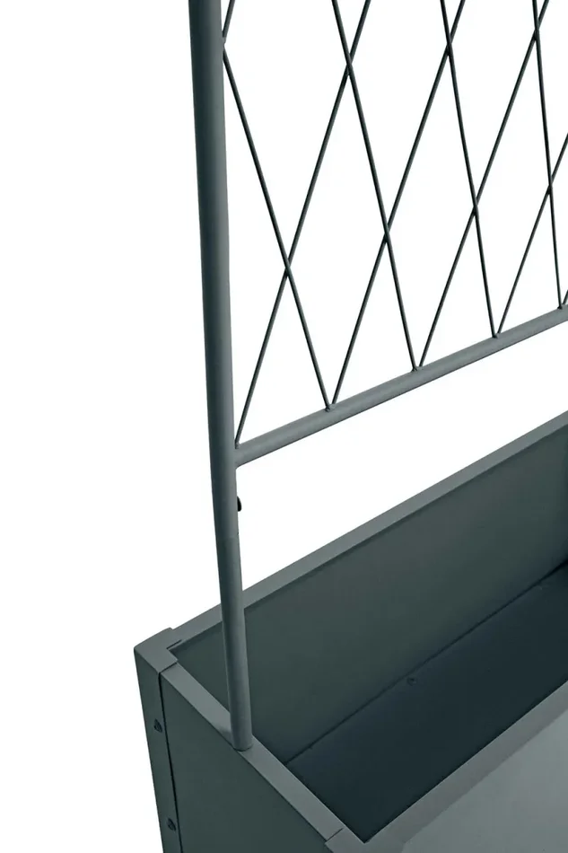 Fioriera Bifacciale con Grigliato per Rampicanti 75x30x126 cm in Metallo Verdemax Antracite - immagine 3
