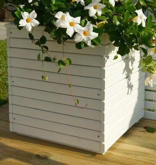 Fioriera da Esterno 40x40x40 cm Camelia in Legno Laccato Bianco