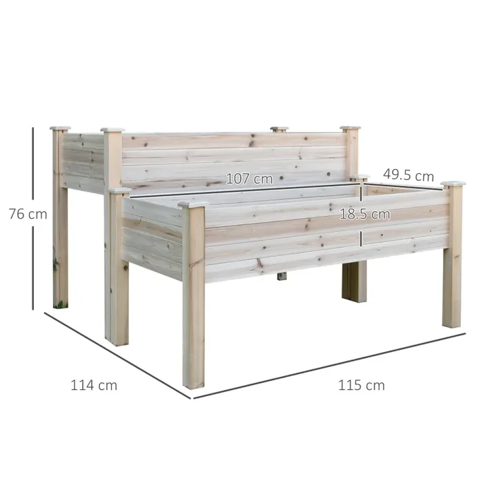 Fioriera da Esterno a 2 Livelli 115x114x76 cm in Legno di Abete Naturale Saldi - immagine 3