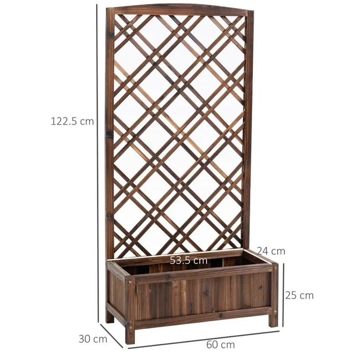 Fioriera da Esterno con Traliccio 60x30x122,5 cm in Legno Marrone - immagine 3