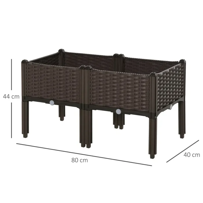 Fioriera da Giardino 40x40x44 cm in Polipropilene Marrone - immagine 3