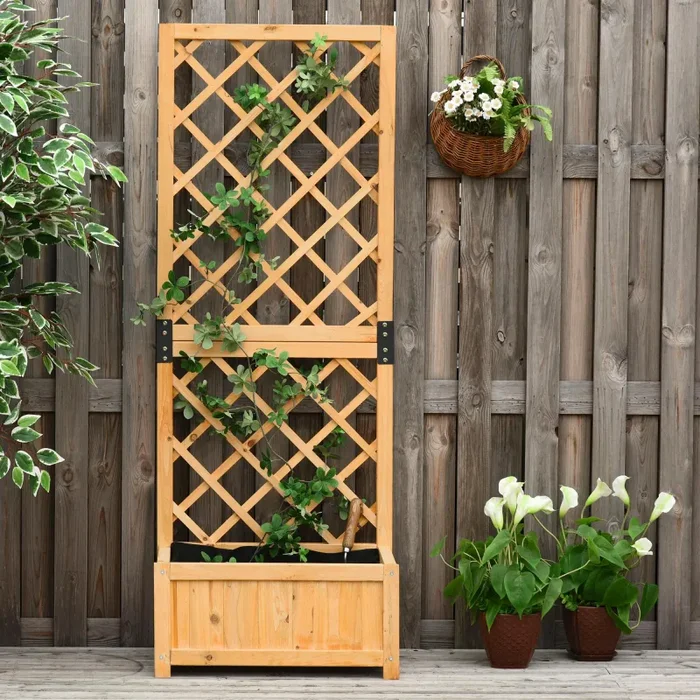 Fioriera da Giardino con Griglia 60x40x160 cm in Legno - immagine 2