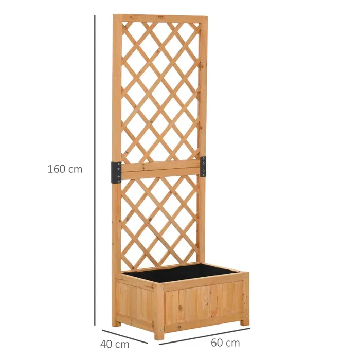 Fioriera da Giardino con Griglia 60x40x160 cm in Legno - immagine 3